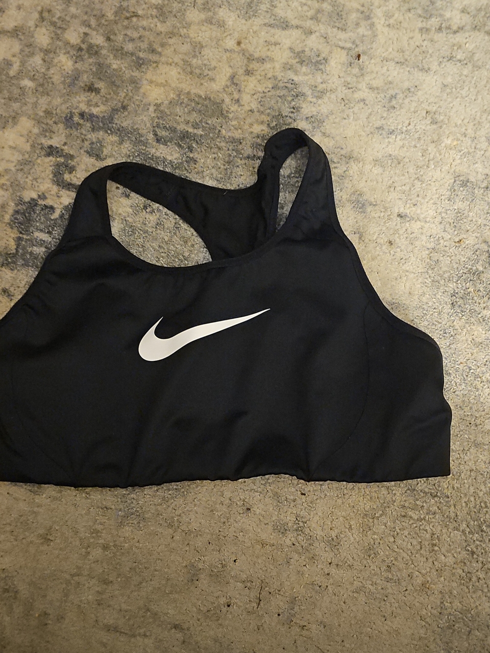 Nike Women’s Black Sports Bra with White Swoosh